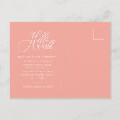 hallo de geboorteaankondiging van het wereldscript aankondigingskaart (Achterkant)