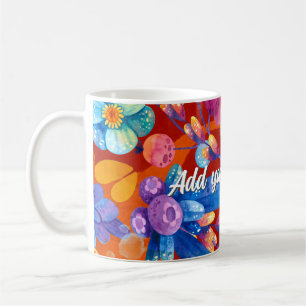 Hallo De lente gelukstijd, levendige bloemen Koffiemok