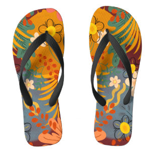 Hallo De lente gelukstijd, tropische bloemen Teenslippers