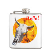 hallo! Demonsschedel en vuur Heupfles (Voorkant)