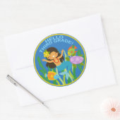 hallo derde graad! Cute Mermaid Ronde Sticker (Envelop)