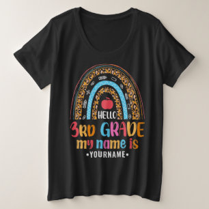 hallo derde graad Mijn naam is... terug naar schoo Grote Maat T-shirt
