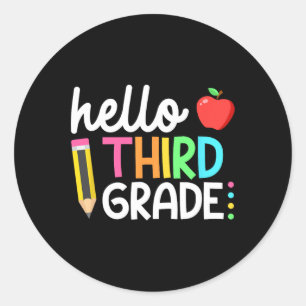hallo derde graad team 3e graad terug naar school ronde sticker