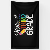 hallo derde graad team 3e graad terug naar school spandoek (Verticaal)