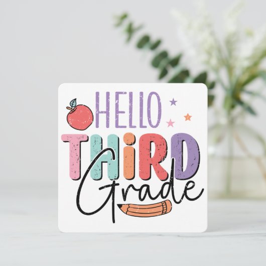 hallo derde graad Terug naar school Kaart (Staand voorkant)