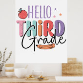 hallo derde graad Terug naar school Poster (Keuken)