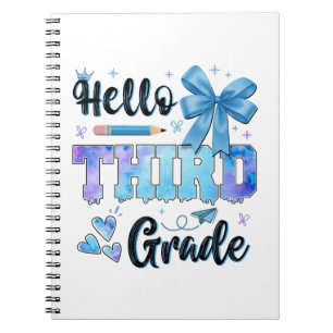 Hallo Derde Klas Eerste Dag Van School Coquette Notitieboek
