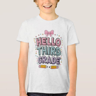 Hallo Derde klas! Grappig voor terug naar school Tri-Blend Shirt