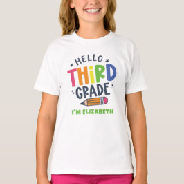 Hallo derde klas terug naar school t-shirt