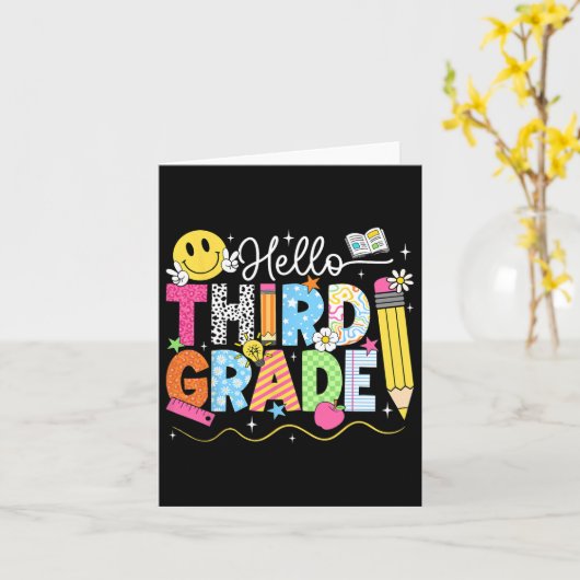 hallo derde klas van het team kaart (Gele Bloem)