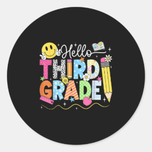 hallo derde klas van het team ronde sticker