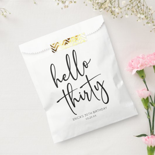 Hallo Dertig minimalistisch 30e verjaardagsfeestje Bedankzakje (Gezegeld)