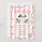 Hallo Dertig | Modern Roze Script 30ste Kaart (Voorkant)