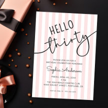 Hallo Dertig Modern Script Eenvoudige 30e Verjaard