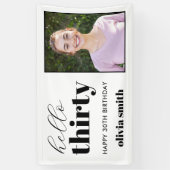 Hallo Dertig moderne 30e verjaardag foto Spandoek (Verticaal)