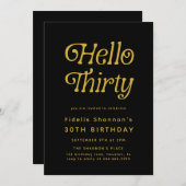 Hallo Dertig moderne retro 30e verjaardag Kaart (Voorkant / Achterkant)