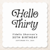 Hallo Dertig Retro 30e verjaardag Kartonnen Onderzetters (Voorkant)