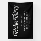 Hallo Dertig Retro 30e Verjaardag Welkom Spandoek (Verticaal)