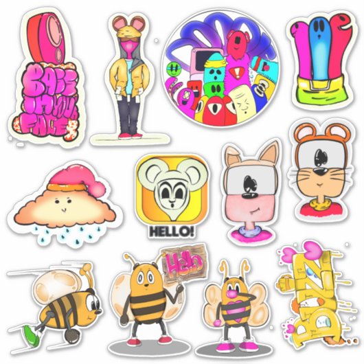 Hallo Designer Sticker Set 1 (Voorkant)