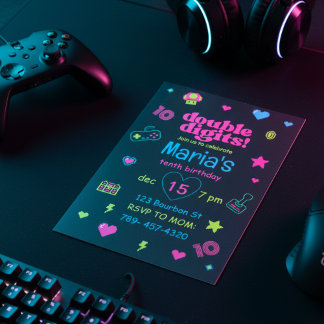 Hallo Double Digits Gaming 10e verjaardag Kaart