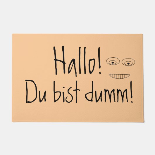 Hallo Du bist dumm Hilarious German Quote Deurmat (Voorkant)