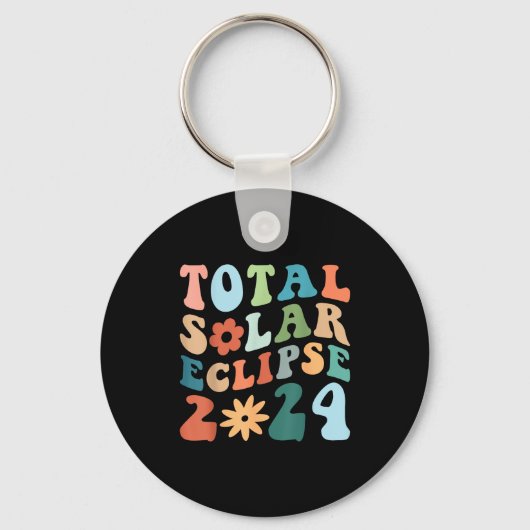 Hallo Duisternis Groovy Totale Zonsverduistering Sleutelhanger (Voorkant)