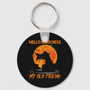 Hallo Duisternis Mijn Oude Vriend Halloween Zwarte Sleutelhanger