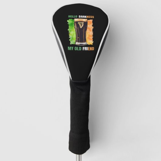 Hallo Duisternis Mijn oude vriend Ierse Stout Golfheadcover (Voorkant)