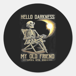 Hallo Duisternis Mijn Oude Vriend Leuk Skelet Sola Ronde Sticker