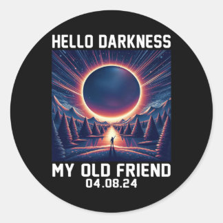 Hallo Duisternis Mijn Oude Vriend Totaal Zonneverd Ronde Sticker