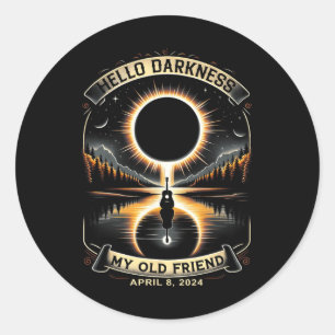 Hallo Duisternis Mijn oude vriend Zonsverduisterin Ronde Sticker