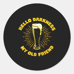 Hallo duisternis oude vriend Ierse grappige drinke Ronde Sticker