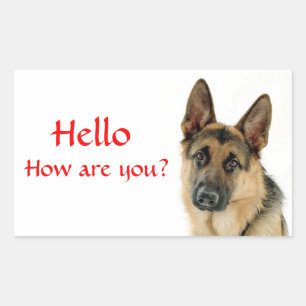 Hallo Duitse Herdershond Puppies Hond Begroetingss Rechthoekige Sticker