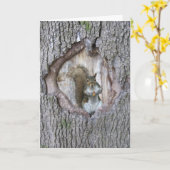 Hallo Eekhoorn Kaart (Gele Bloem)