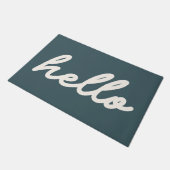 hallo Eenvoudig Minimalistisch Manuscript Blauwgro Deurmat (Schuin)