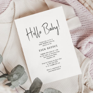 Hallo Eenvoudig modern neutraal? Baby! Baby Shower Kaart