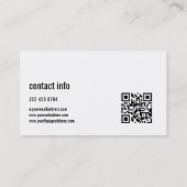 Hallo Eenvoudig Modern Wit en Zwart Visitekaartje (Achterkant)