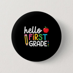 hallo eerste dag van de vijfde klas ronde button 5,7 cm