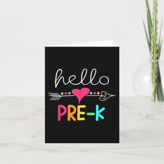Hallo Eerste dag van Pre-K Kaart (Voorkant)