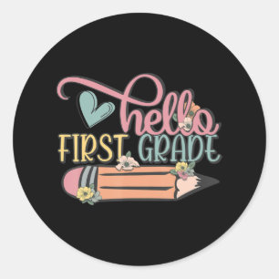 hallo eerste graad eerste graad terug naar school ronde sticker