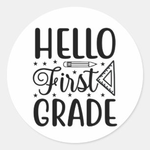 hallo eerste graad ronde sticker