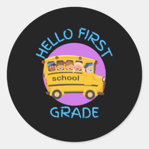 hallo eerste graad ronde sticker