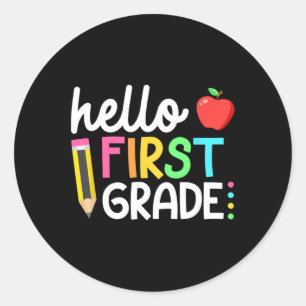 hallo Eerste graad Team 1ste graad terug naar Scho Ronde Sticker