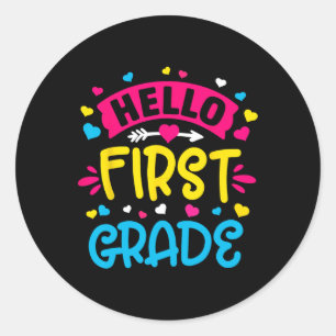 hallo Eerste graad Team 1ste graad terug naar Scho Ronde Sticker