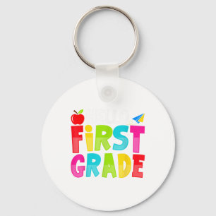 Hallo Eerste Klas Grappig Terug Naar School Eerste Sleutelhanger