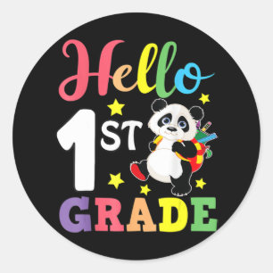 hallo eerste klas komt terug naar school ronde sticker