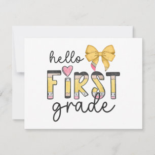 Hallo Eerste klas leraar Coquette Pencil Bow Back