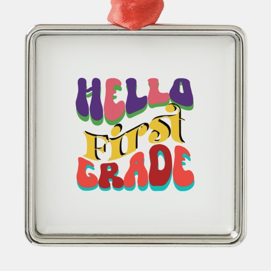 Hallo eerste klas metalen ornament (Voorkant)