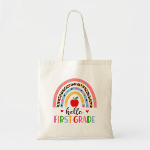 Hallo Eerste Klas Regenboog Sticker – Kleurrijke A Tote Bag