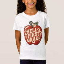 Hallo Eerste Klas Retro Appel Terug naar school
